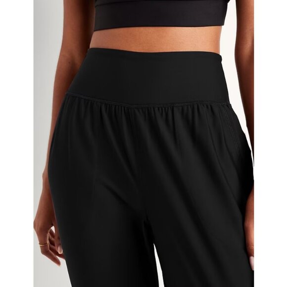 Old Navy High-Waisted PowerSoft Ankle Ribbed Joggers in Black (M Petite) NWT! - Picture 3 of 13